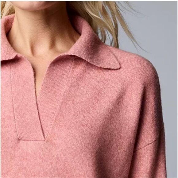 Simply Vera Wang Luxe Cashmere Blend Pullover Polo Sweater Sz XS NEW - Picture 8 of 12
